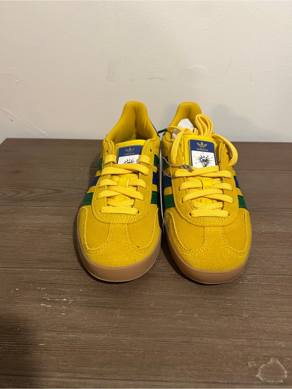 adidas Gazelle Indoor J World Cup 2026 Brazil Yellow Blue Green IH6463 Size 4Y - Picture 2 of 11